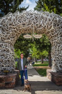 Pat and Noe checking out the antler arch